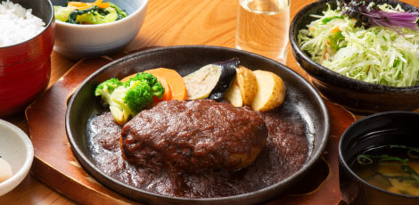 黒豚のハンバーグステーキ定食
